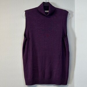 Diane Von Furstenberg Plum Silk Knit Sleeveless Turtleneck Women's Plus 1X